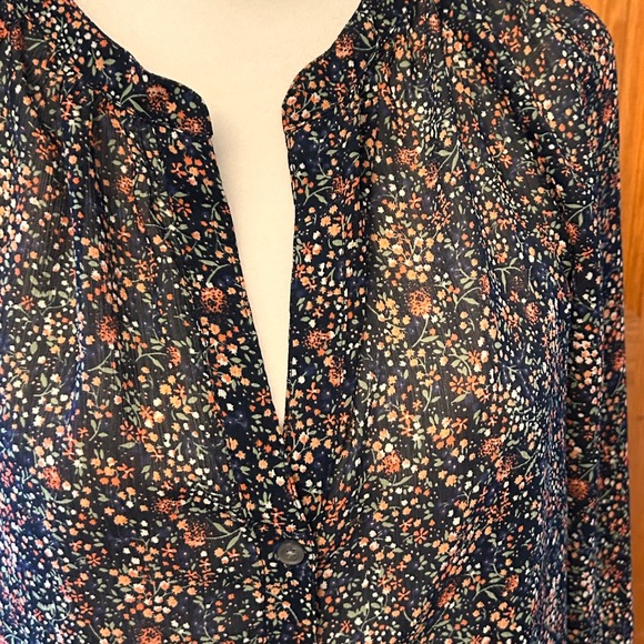 J Crew Mercantile Womens Floral Print Blouse Size M Long Sleeve Button Up - Picture 4 of 6